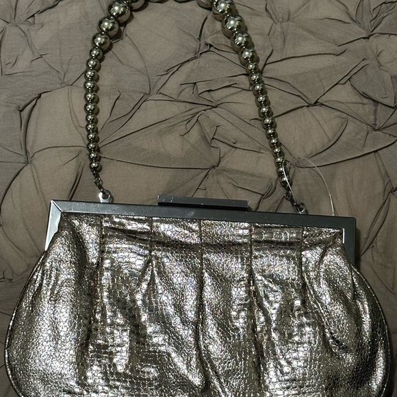 ALDO Silver Metallic Women's Bag - use with or without strap - Picture 1 of 7